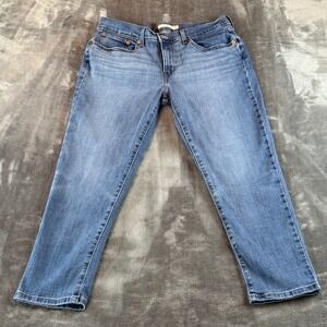 Levis Boyfriend Jeans Womens 30 Medium Wash Blue Mid Rise Stretch 19887-0225